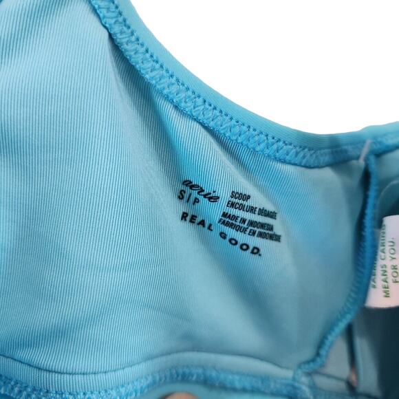 Aerie Real Good Scoopneck Ruched Banded Trim Full Coverage Bottom 2-Piece Bikini - Picture 9 of 12